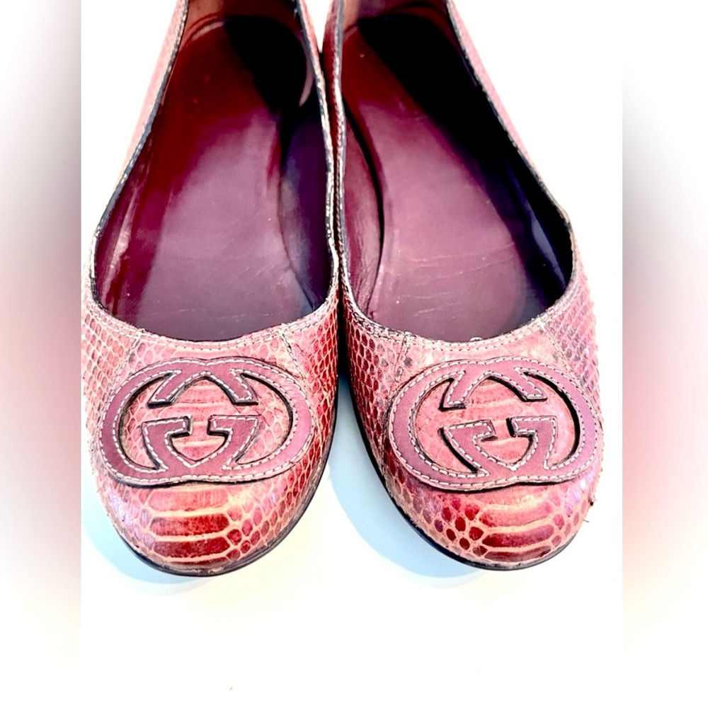 Authentic Gucci Python Ballet Logo Loafers - Picture 9 of 16